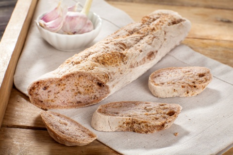 Bagietka bezglutenowa "FRANCUSKA CZOSNKOWA" Lady Baker, wegańska, z bio tapioki, mąk bio z ciecierzycy i sorgo i bio oliwy