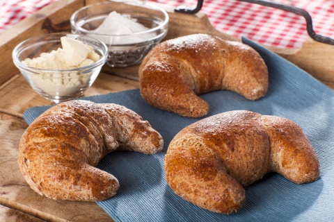 Bezglutenowe rogale drożdżowe bez nadzienia, komplet 3 sztuk, bez nabiału