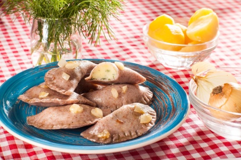 Bezglutenowe PIEROGI UKRAIŃSKIE BIO wegańskie zestaw 12 sztuk