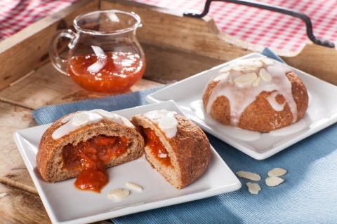 Bezglutenowe pączki pieczone OWOCOWE zestaw 5 sztuk, bez nabiału