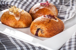 Bezglutenowe pączki pieczone OWOCOWE zestaw 3 sztuk, bez nabiału