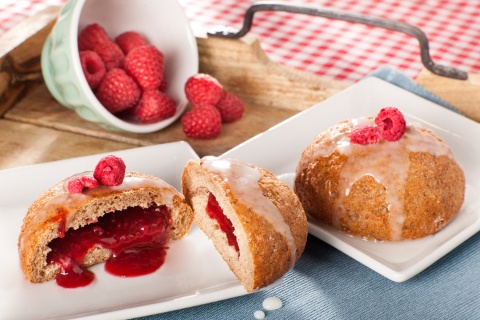 Bezglutenowe pączki pieczone OWOCOWE zestaw 3 sztuk, bez nabiału